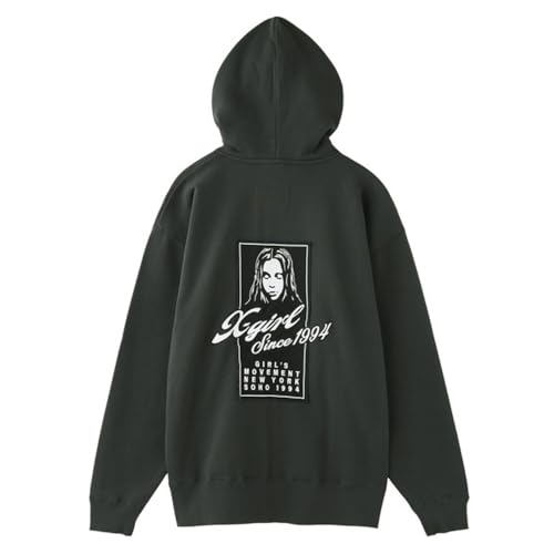 わ!ドイツ フード付きスウェット エックスガール] フード付きトレーナー FACE BOX PATCH ZIP UP