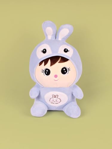 Image of Soft Plush Doll Toy with Rabbit Teddy Bear Gift Toy and Pillow for Kids, Girls and Adults Cute Stuffed Animal Plush Blue Bunny (30cm)