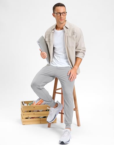 Image of G Gradual Men's Golf Joggers Pants with Zipper Pockets Stretch Sweatpants Slim Fit Track Pants Joggers for Men Work Running