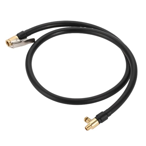 A ABSOPRO Tubo di prolunga per gonfiatore pneumatici Durevole 90cm M8x0.8 8mm ID Adattatore Tubo di prolunga per pompa dell'aria Valvola del pneumatico in gomma deflazionabile Nero 1 pezzo