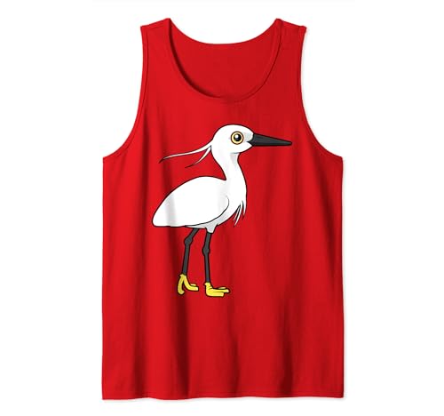 Cute Cartoon Little Egret Birdorable Heron Bird Species Tank Top