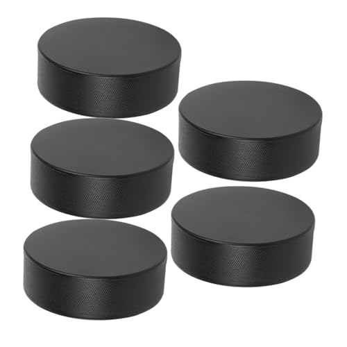KOMBIUDA Realistic Sports Hockey Pucks 5 Pack for Hockey Training Games and Parties and Lightweight