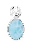 Larimar ERCE Larimar Anhänger oval mit Spirale, 925 Silber