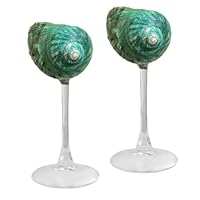 Muschel Weingläser Mit Strassstein-Griff - Handgemachte Cocktailgläser Für Partys