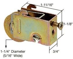 Sliding Glass Door Roller with 1-1/4" Steel Wheel 13/16" Wide Housing for Noranda & Three Rivers & Bee Cee Doors