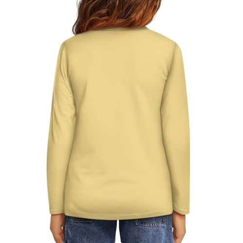 Image of Girls Long Sleeve Shirts Casual Crewneck Soft T-shirts for Girls 3-16 Years Old