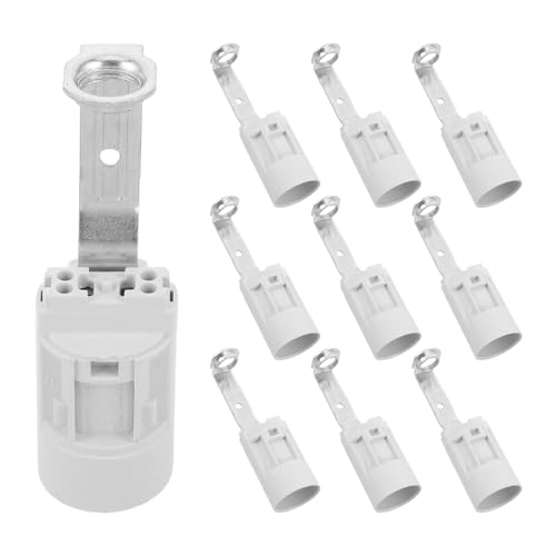 DIYEAH Lot de 10 douilles E14 : support à vis de type candélabre - petite douille à vis Edison pour lustres, suspensions et appliques murales - pièces de rechange 80 mm