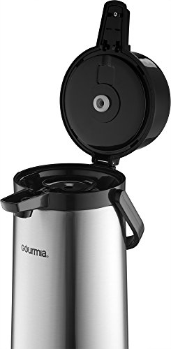 Gourmia GAP9820 Airpot Thermal Hot & Cold Beverage Carafe With Pump Dispenser 2.2L Capacity Glass Lined