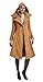 QZUnique Long Trench Pea Coat for Women - Wool Winter Trench Coat Goth Lapel Peacoat Outwear Thick Hood Pea Jacket Trenchcoat