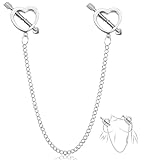 Sadodo Herz Nippelklemmen mit 30cm Kette - Edelstahl Brustwarzenklemmen im...