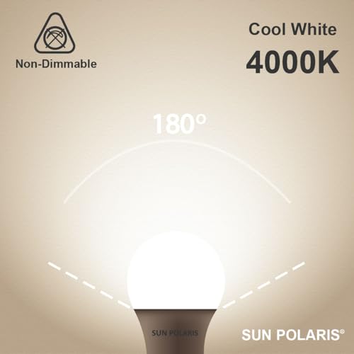 SUN POLARIS E27 Led Bulb Natural Cool White 4000k, 40w Equivalent 4.9 Watt Edison Screw Lightbulbs, 470 Lumens - Image 2