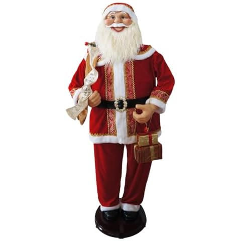 Fraser Hill Farm Life Size 58-in. Dancing Santa Claus Animatronic with Naughty and Nice List, Gifts and Toy Sack, Indoor Animated Holiday Home Decor, Motion Activated Christmas Decoration Cover