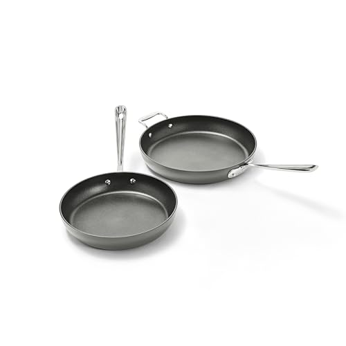 Image of All-Clad E7859064 HA1 Hard Anodized Nonstick Fry Pan Cookware Set, 10 Inch and 12 Inch Fry Pan, 2 Piece, Black
