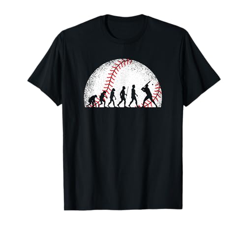 Baseball Evolution Vintage Baseballspieler Herren Jungen T-Shirt