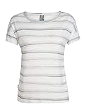 icebreaker shirt damen Wmns Via SS Scoop icebreaker Merino Women\'s Via Short Sleeve Scoop Neck Shirt, Enamel Hthr/Panther/Scratch Stripe, Large