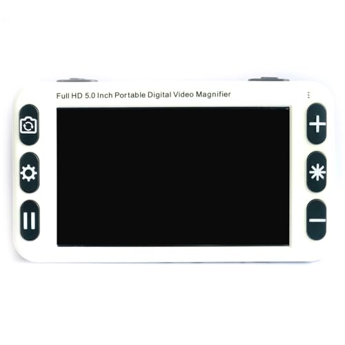 Lupa digital, ayuda de lectura electrónica plegable de 5 pulgadas con enfoque automático, zoom 2X-48X, lupa de video para personas mayores y baja visión