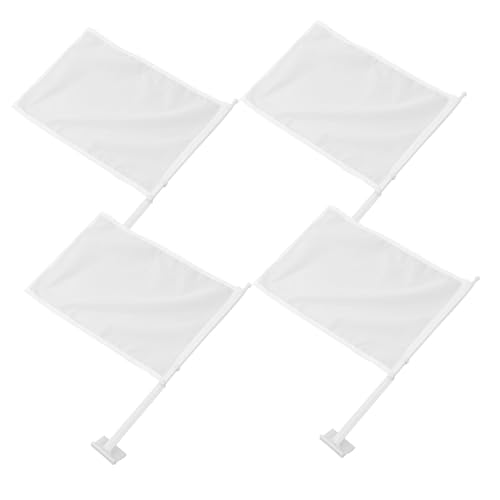 PACKOVE 4pcs Blank Signal Flags for Decoration Handheld Cheering Flags Lightweight Comfortable Grip for Racing Events Competitions Your Unique Style