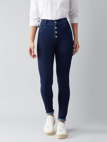 Image of Dolce Crudo Women's Skinny Fit High Rise Cropped Length Stretchable Denim Jeans