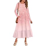 QI_LIANG Zapatos Mujer Comodos Vestir Conjunto Mujer Elegante Vestido De Fiesta Mujer Blusas Mujer Otoño Trajes Mujer Vestir Elegante Vestidos De Invierno Mujer Vestido Flamenca Mujer Rosa S