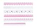 Pink & White Heart & Dot Lace Trim w/Rhinestone Strip Nail Stickers/Decals
