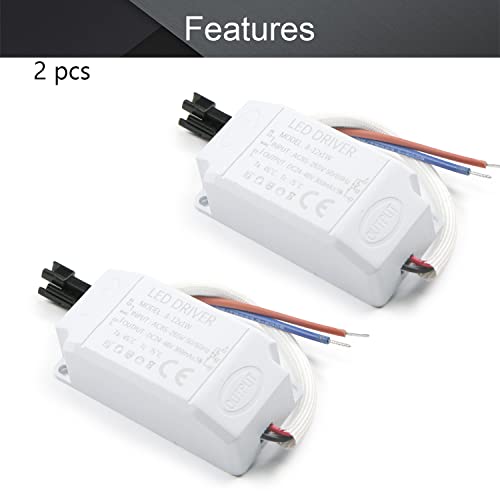 Image of Othmro LED Transformer Driver, 2Pcs 300mA 8-12W Power Supply Adapter, 85-265V DC Low Voltage Output LED Controller, LED Power Supply for LED Light Computer Project Outdoor Light
