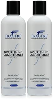 Fragrance Free Conditioner 8 oz (2-Pack Gift Set) - Parabens Free Hypoallergenic - Hair Conditioner for Sensitive Skin - Deep Conditioning for Normal Treated and Fragile Hairs - Vegan GF/CF