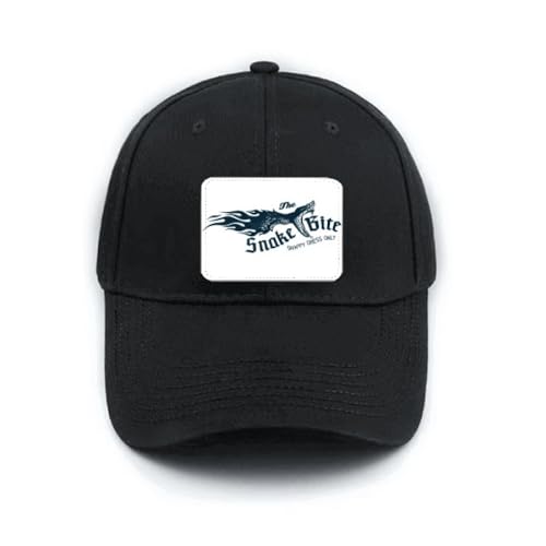 Casquette de baseball ajustable noire à motif de serpent style illustration animale