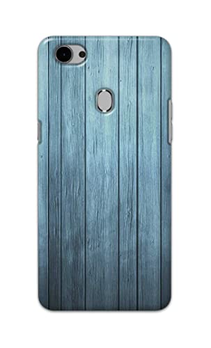 Image of Printed Hard Back Cover Case for Oppo F7 Back Cover (Wooden Blue) -702