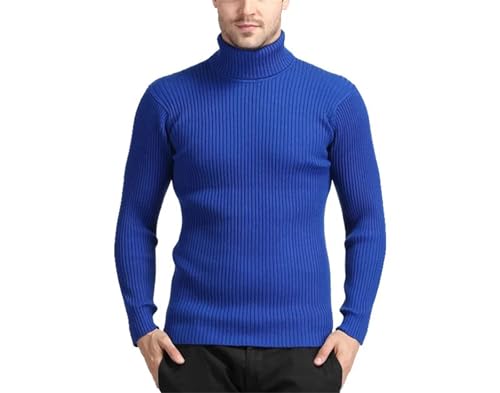 Men's Pullover Sweater Solid Color Turtleneck Long Sleeve Slim Fit Ribbing Knitted Sweaters4