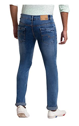 Image of Parx Men's Fitted Cotton Jeans (XCYA01640B4 Blue)