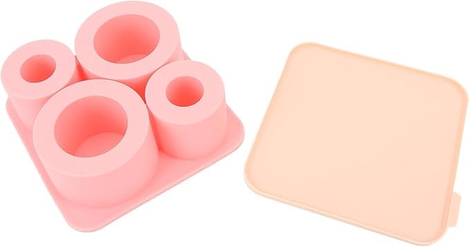 Yenigeldi Pembe Quencher Silikon Kapaklı Buzluk, Silindir Buz Kalıbı 4 Gözlü Stanly 20oz 30oz 40oz Bardak Uyumlu