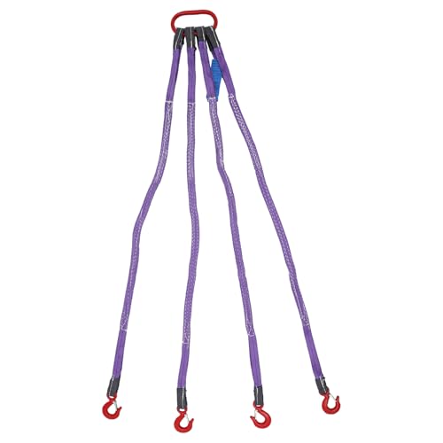 YIYIBYUS10Ft Chain Slingl, 6613 lbs Sling Chain, 3T Capacity Chain Hoist with 4 Legs Grab Hook and Adjuster, G80 Alloy Steel Lifting Sling Chains Link Eye Hook Complete Rigging for Towing and Handling