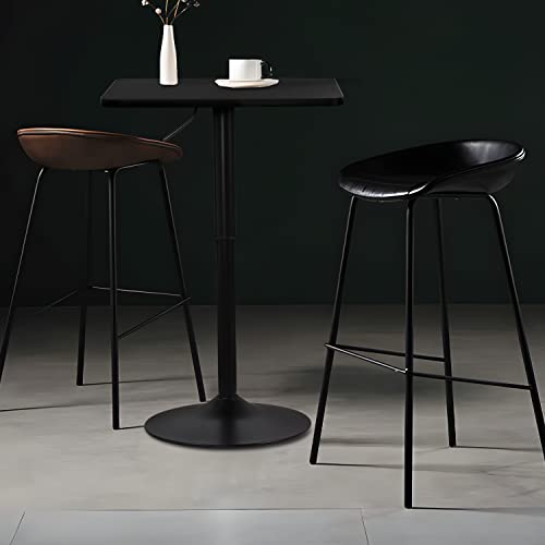 Monibloom Square Bar Table Kitchen Dining Table High Top Table For Home Balcony Indoor Outdoor Bistro Table 27.5"- 36" Height-Adjustable Cocktail Table, Black #TOP1