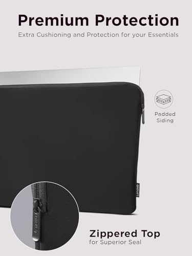 Image of Lenovo Basic Laptop Sleeve - (14 Inch) - Neoprene Material - Soft Fleece Lining - Zippered Top Opening - Black