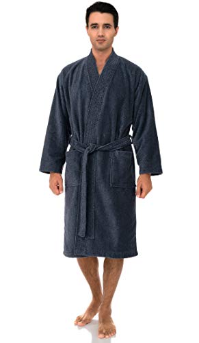 TowelSelections Men's Kimono Robe, Soft Cotton Luxury Bathrobe Made in Portugal4