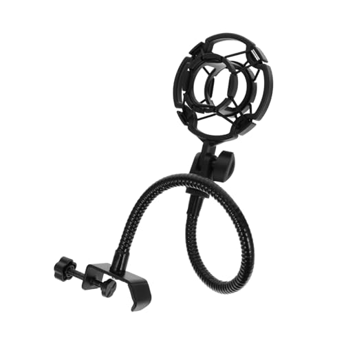 Yardwe Vibration Shock Mount Mic Holder Adjustable Gooseneck Clip for Desk Setup Space Saving Microphone Clamp for Streaming Recording and Gaming