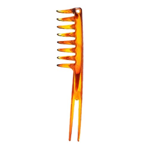 Pettine da uomo a denti larghi, spazzola lisciante per capelli, manico antiscivolo, rapido ed efficiente, 19,2 x 3,5 cm, per styling e levigatura