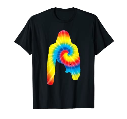 Tie Dye Ape Rainbow Print Scimmie Gorilla Hippie Peace Regalo Maglietta