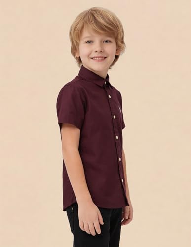Image of U.S. Polo ASSN. Kids Half Sleeve Shirt for Boys - 100% Cotton, Spread Collar, Casual Shirt for Boys, Smart Everyday Wear