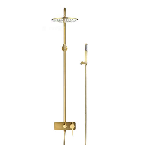 Système de douche de salle de bain avec mitigeur laiton et tête de pluie 10"