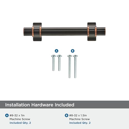Image of Amerock | Cabinet Pull | Oil Rubbed Bronze | 3 inch (76 mm) Center to Center | Davenport | 1 Pack | Drawer Pull | Drawer Handle | Cabinet Hardware