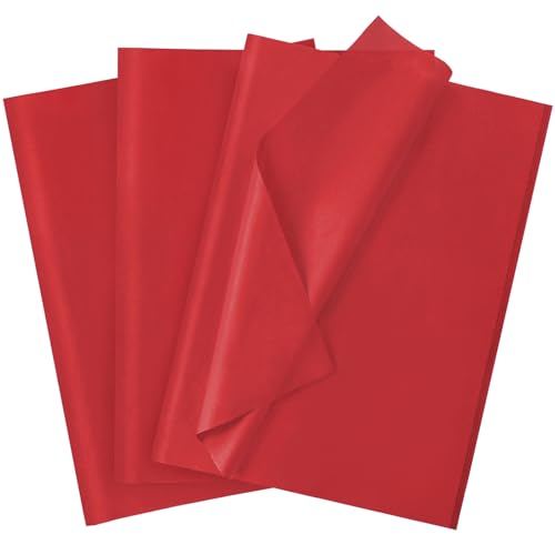 Image of 120 Sheets Tissue Paper Bulk, Christmas Red Tissue Paper for Gift Bags Gift Wrapping, Wedding Birthday Party DIY Project,14 x 20 Inch