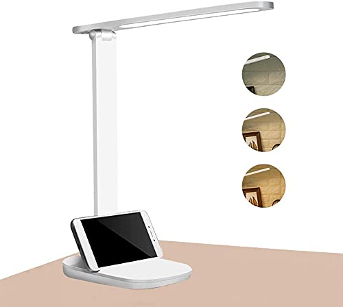 LED Schreibtischlampe,Tischleuchte Dimmbar Tischlampe mit USB-Aufladung,3 Farb und 3 Helligkeitsstufen,Touch-Bedienung,Tragbar,Augenschutz Nachttischlampe für Büro,Lesen, Studieren Cover