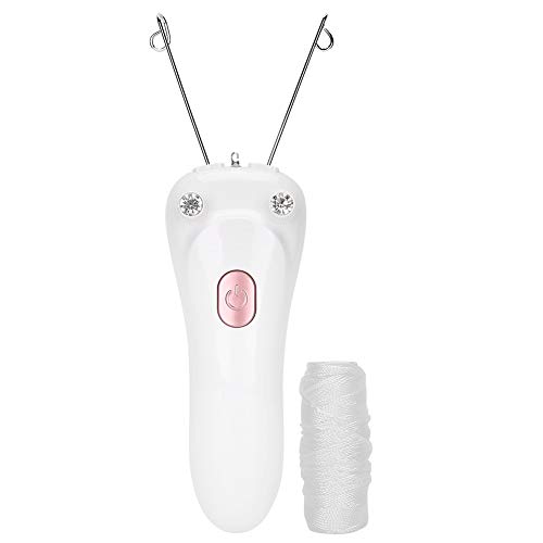 Strumento per Infilare le Sopracciglia, Filettatura per il Viso, Epilatore per Filettatura Elettrica Donna Depilatore con Ricarica USB Epilatore con Filo di Cotone (cavo USB (Rosa)