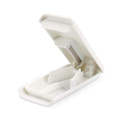 LjzlSxMF Pille Splitter Pille Crusher Presse Divider Tablet Splitter Dispenser Box Fest bewegliches leichtes Weiß für Reisen verwenden Cover