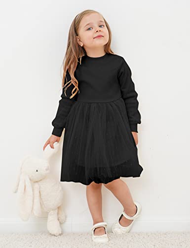 Bfustyle Little Girls Long Sleeve Tutu Skirt Black Casual Dress For Toddler Girl Kid 4 5 Years Old #TOP2