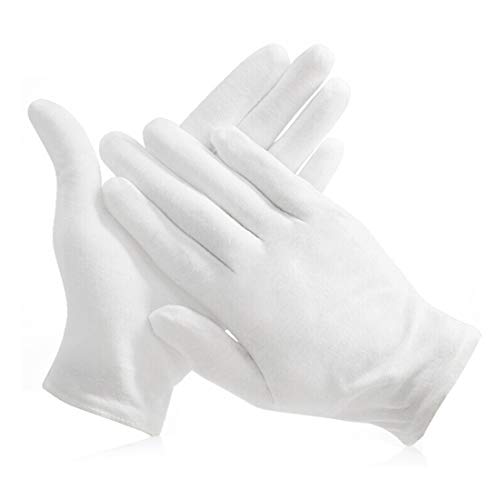 O-Kinee 15 paar witte handschoenen katoen, stoffen handschoenen wit, Care katoenen handschoenen, comfortabel en ademend, voor huidverzorging, sieraden, dagelijkse werkzaamheden enz. S
