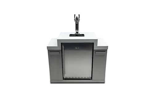 Mont Alpi Stainless Steel 48'W Premium Outdoor Kegerator 3 Tap Draft Beer Keg Dispenser - Beverage...