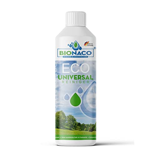 BIONACO ECO Universal Reiniger Konzentrat, 1 Liter, Allesreiniger für Boden und Oberflächen, leistungsstarker und nachhaltiger Industriereiniger ohne zusätzliche Duft- oder...
