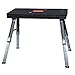 Produktbild TECH-CRAFT® 5-in-1 klappbare Werkbank | Bis 150 kg belastbar | Höhenverstellbar: Arbeitshöhe 56-80 cm| Montagetritt | Rollbrett | 94 cm x 48 cm Arbeitstisch